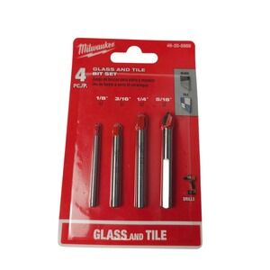 Milwaukee 48-20-8988 4-Pc Carbide Glass and Tile Drill Bit Set - NEW & SEALED